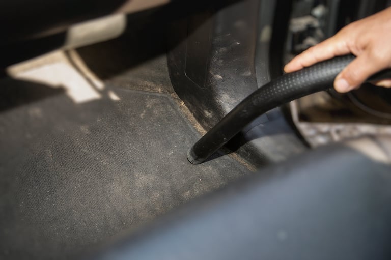 car floor vacuum cleaning