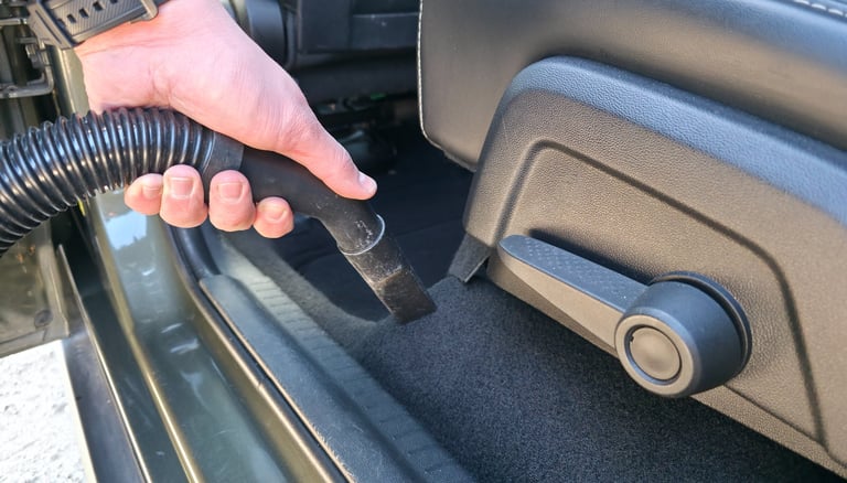 car interior vacuum cleaning